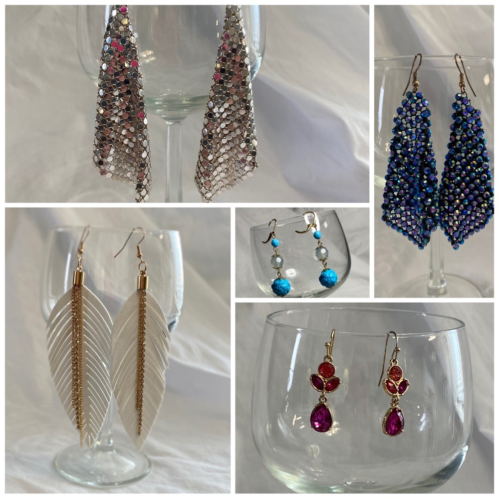 Bundle of dangle earrings